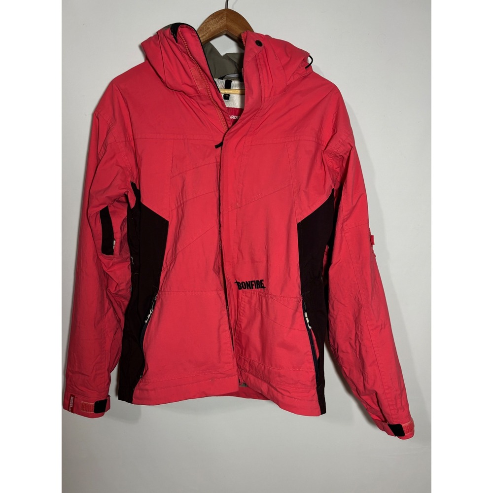 Bonfire Snowboard Jacket Womens L Pink Aura Hooded‎ Powder Skirt Technical Shell